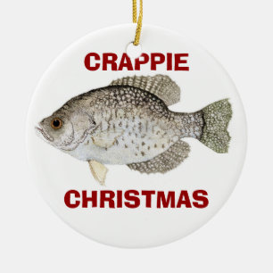 CRAPPIE CHRISTMAS CERAMIC ORNAMENT