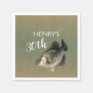 Crappie Fishing 30th Birthday Napkin