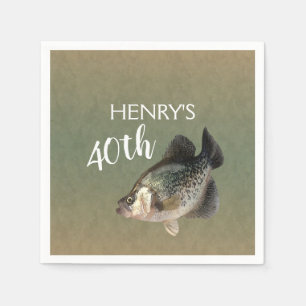 Crappie Fishing 40th Birthday Napkin