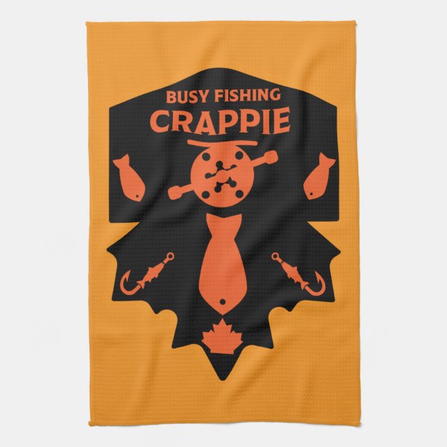 Crappie Fishing Canada Tea Towel (Vertical)