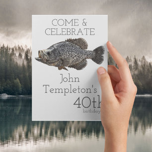 Crappie Fishing Fisherman Angler Men's Birthday Invitation