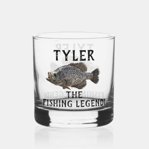 Crappie Fishing Legend Cool Funny Angler Sports Whiskey Glass