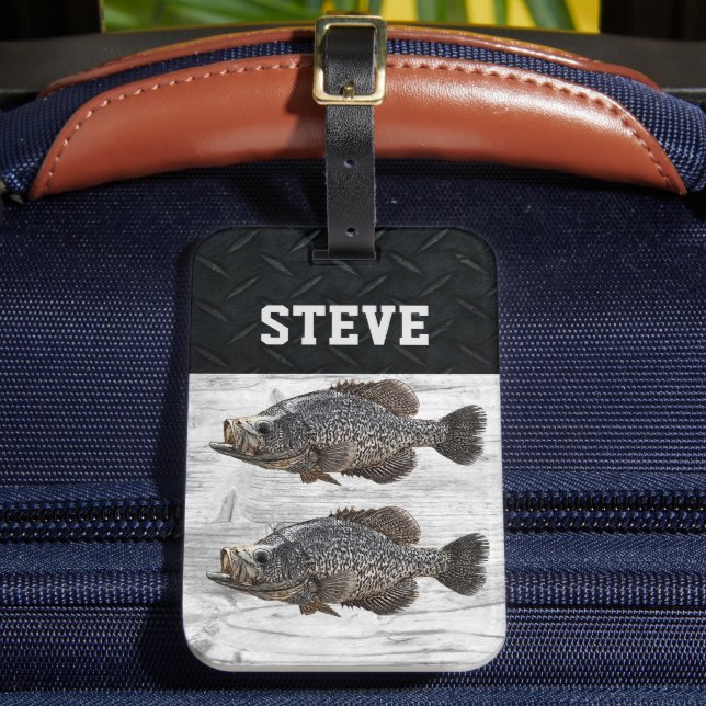 Crappie Fishing Trip Cool Name Angler  Luggage Tag (Front Insitu 2)