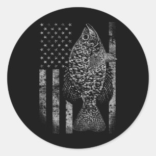 Crappie Flag - Crappie Fishing Flag  Classic Round Sticker