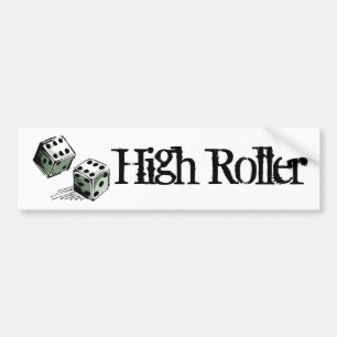 Craps Dice High Roller Gambling Bumper Sticker