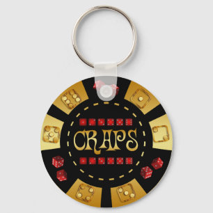 CRAPS GAMING CHIP KEY RING