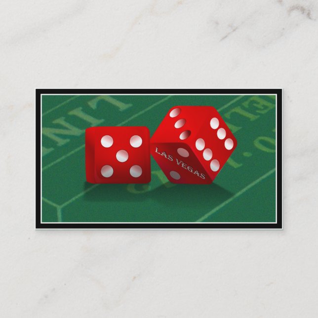 Craps Table With Las Vegas Dice Business Card (Front)