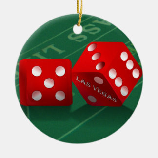 Craps Table With Las Vegas Dice Ceramic Tree Decoration
