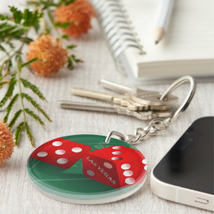 Craps Table With Las Vegas Dice Key Ring