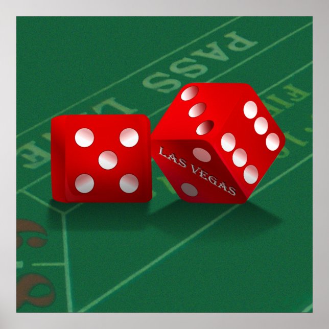 Craps Table With Las Vegas Dice Poster (Front)