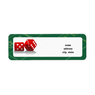 Craps Table With Las Vegas Dice Return Address Label