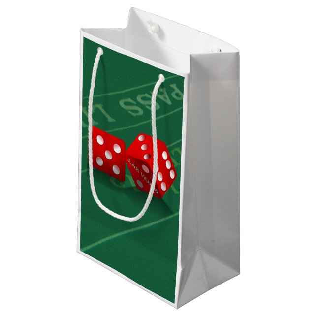 Craps Table With Las Vegas Dice Small Gift Bag (Front Angled)