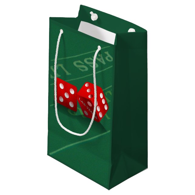 Craps Table With Las Vegas Dice Small Gift Bag (Front Angled)