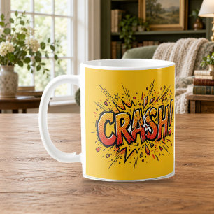 CRASH Comic Book Pop Art Yellow Mug