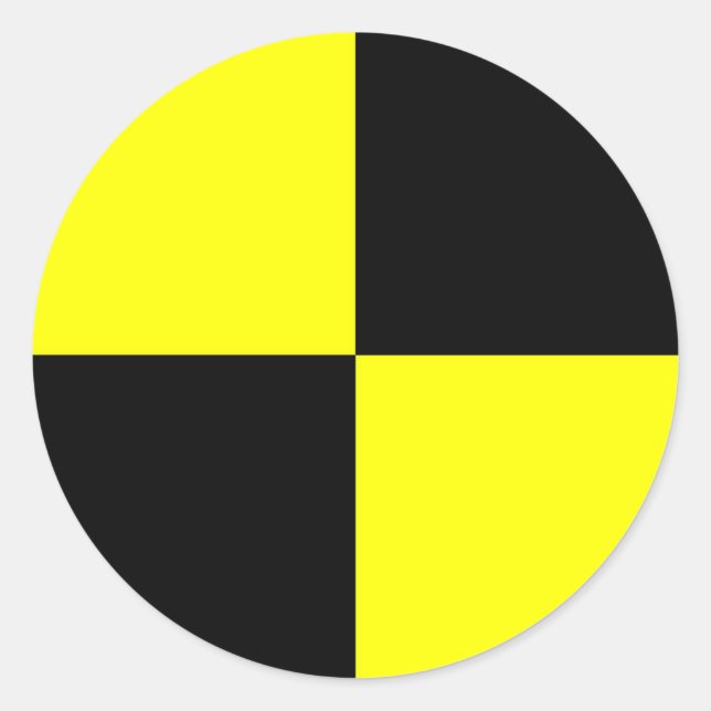 crash test dummies symbol sign car accident classic round sticker (Front)