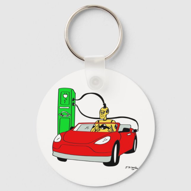 Crash Test Dummy & Car Recharging Key Ring (Front)