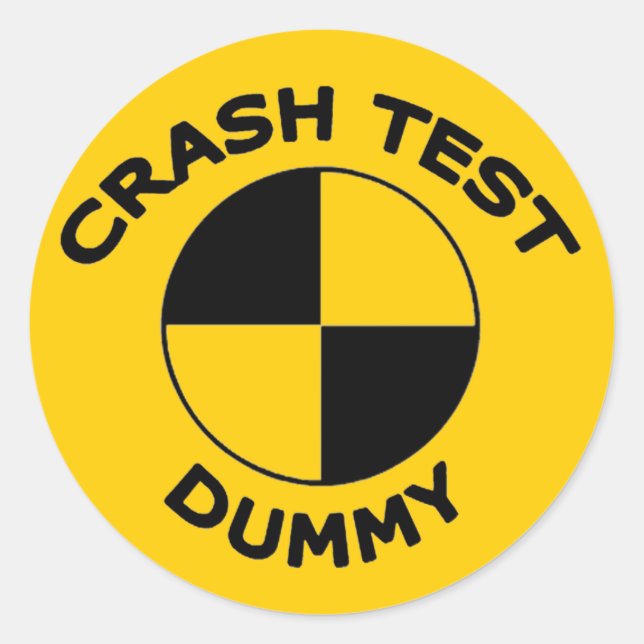Crash Test Dummy Classic Round Sticker (Front)