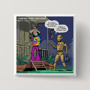 Crash Test Hippie Funny 15 Cm Square Badge