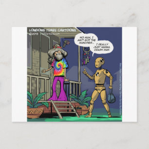 Crash Test Hippie Funny Postcard