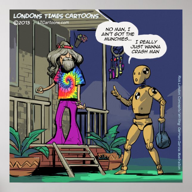 Crash Test Hippie Funny Poster (Front)