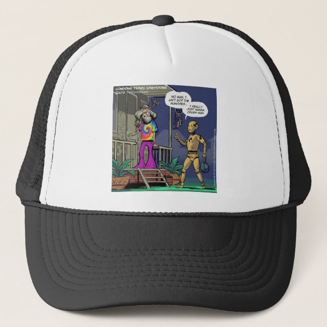 Crash Test Hippie Funny Trucker Hat (Front)