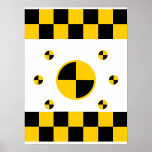 Crash Test Markers Bold Style Poster