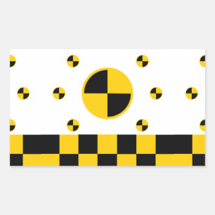 Crash Test Markers Bold Style Rectangular Sticker