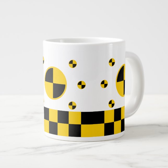 Crash Test Markers Graphics Large Coffee Mug (Front Right)