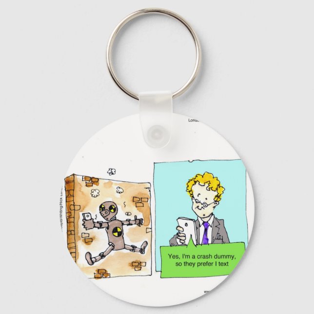 Crash Text Dummy Funny Key Ring (Front)