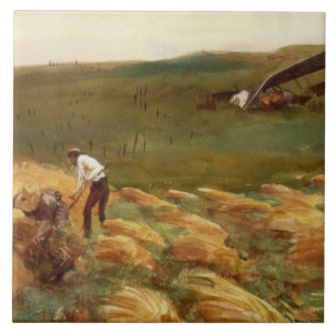Crashed Aeroplane (by John Singer Sargent) Ceramic Tile