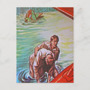 Crashed Aircraft Rescue Postcard
