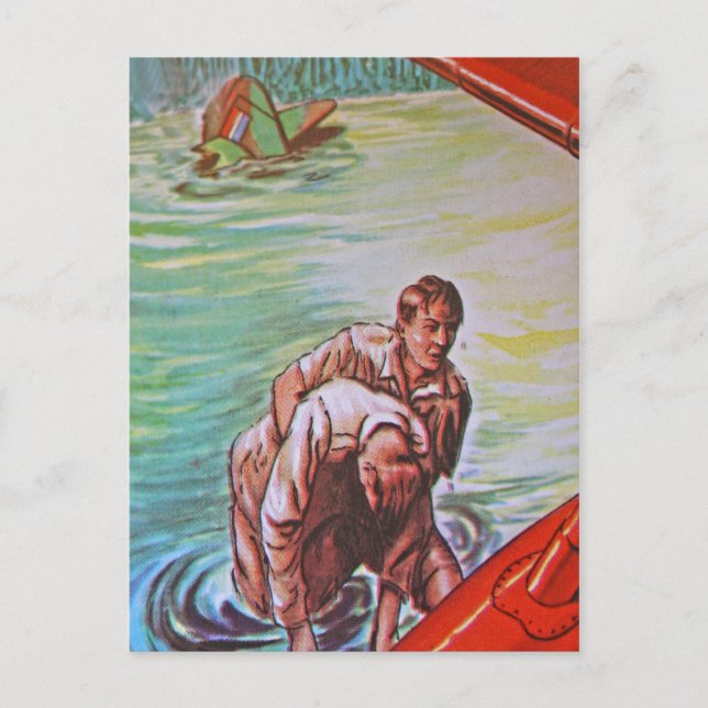 Crashed Aircraft Rescue Postcard (Front)