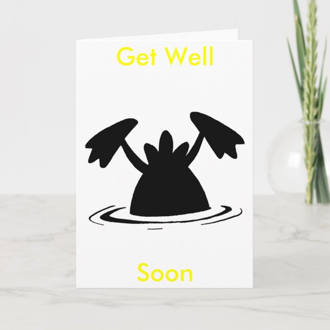 Crashed Duck Cartoon Get Well Soon Card (Front)