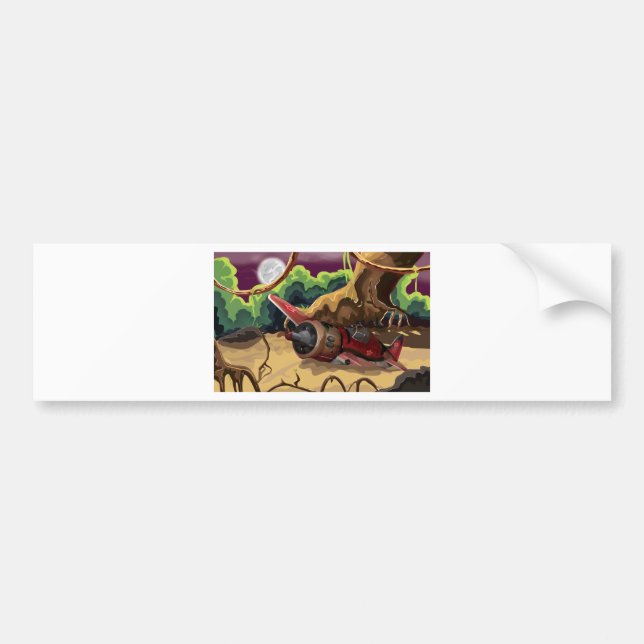 Crashed World War Fighter Aircraft Bumper Sticker (Front)