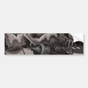 Crashed World War Fighter Aircraft Bumper Sticker