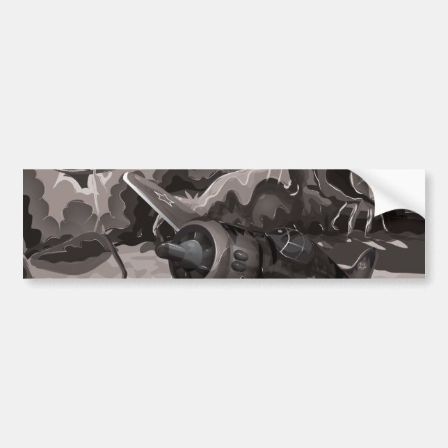 Crashed World War Fighter Aircraft Bumper Sticker (Front)