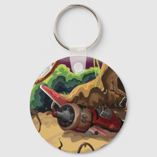 Crashed World War Fighter Aircraft Key Ring