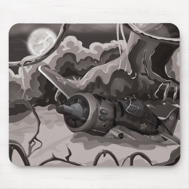 Crashed World War Fighter Aircraft Mouse Pad (Front)