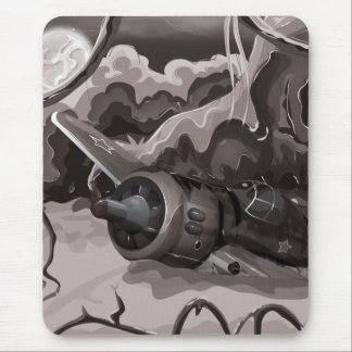 Crashed World War Fighter Aircraft Mouse Pad