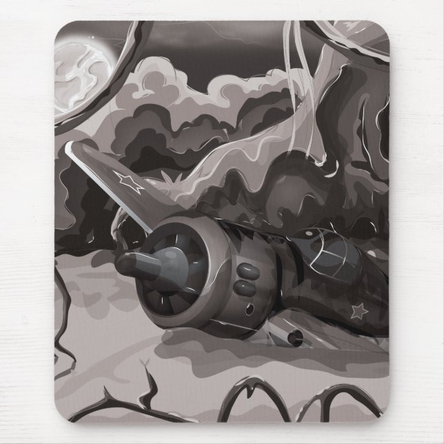 Crashed World War Fighter Aircraft Mouse Pad (Front)
