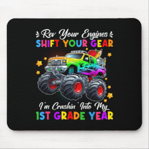 Crashin' Into My 1st Grade Monster Truck First Day Mouse Pad