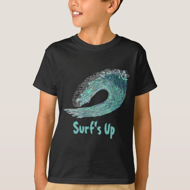 Crashing Blue Wave, Surf's Up! T-Shirt (Front)