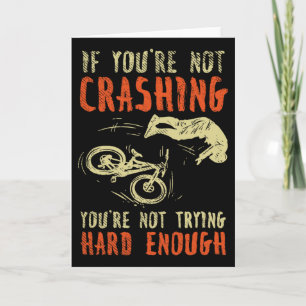 Crashing Mountain Bike Riding Biker Bicylce Cyclin Card