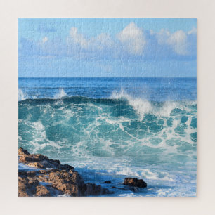 Crashing Ocean Waves in Hawaii - 20x20 inch Jigsaw Puzzle