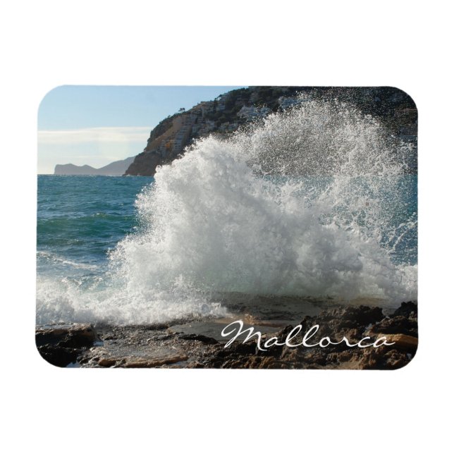 Crashing Surf, Mallorca, Balearic Islands Magnet (Horizontal)