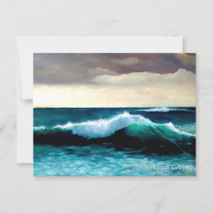 Crashing Wave, Seascape Painting, Cresting Wave Postcard