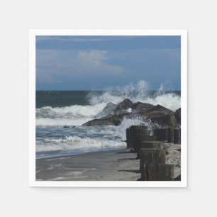 Crashing Waves At Folly Napkin
