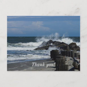 Crashing Waves At Folly Postcard