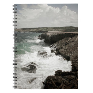 Crashing Waves Coastal  Spiral Photo Notebook