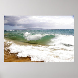 Crashing Waves in Maui Poster